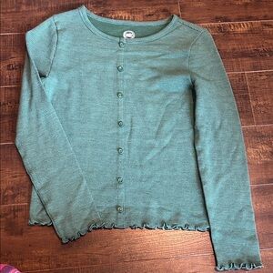 wonder nation green Waffle-Knit Notch Neck Top